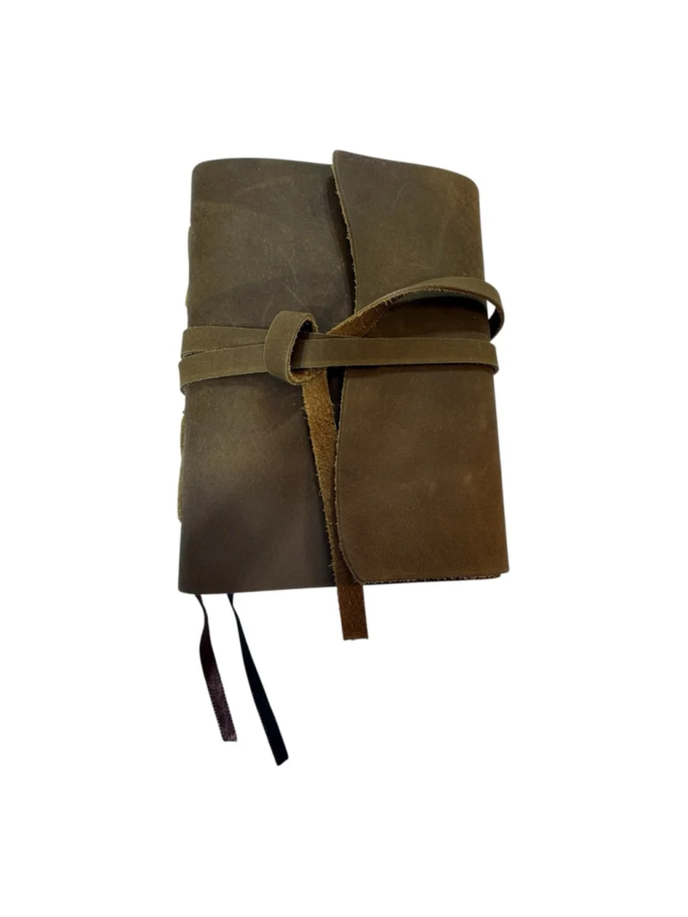 Vintage Style Leather Journal 5x7 New Wrap Tie Notebook Rustic Handmade Look